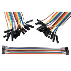 Jumper Premium para Protoboard Fêmea-Fêmea 30cm - Kit c/ 20 peças