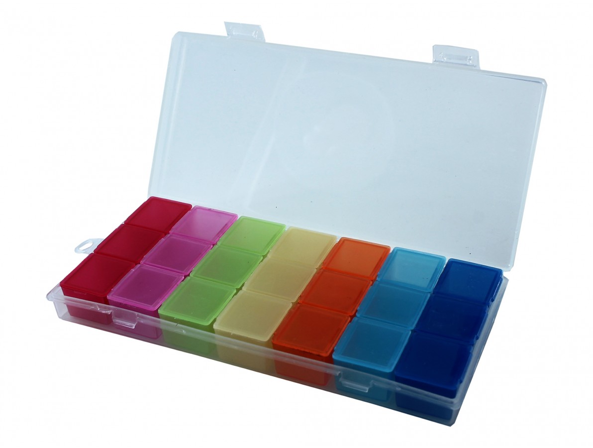 Caixa Organizadora / Porta Objetos com 21 divisórias coloridas- Imagem 1