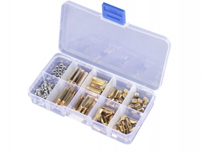 Kit de Espaçadores Metálicos, Parafusos e Porcas M3 + Case - 120 Unidades - Imagem 1