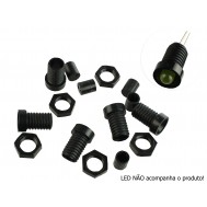 Suporte para LED 5mm Preto com Rosca - Kit com 5 Unidades