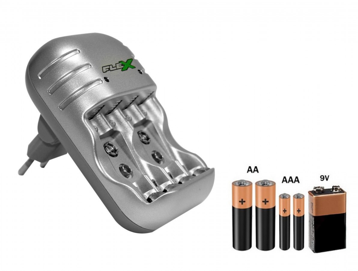 Carregador de Pilha AA / AAA e Bateria 9V Duplo Bivolt - FXC03- Imagem 2