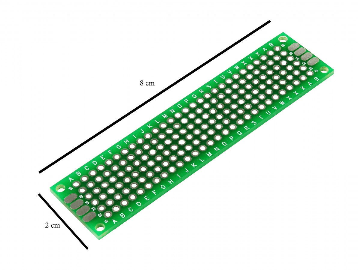 PCI / Placa de Circuito Impresso Ilhada 168 furos 2x8cm- Imagem 2
