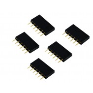 Barra de 6 Pinos 2,54mm Fêmea / Conector Empilhável para PCI - Kit com 5 unidades