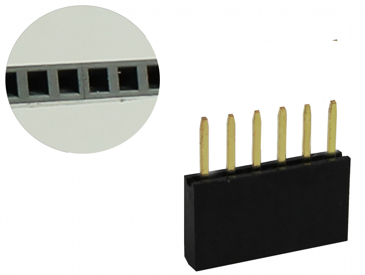 Barra de 6 pinos fêmea / Conector Empilhável para PCI - Kit com 5 unidades- Imagem 3