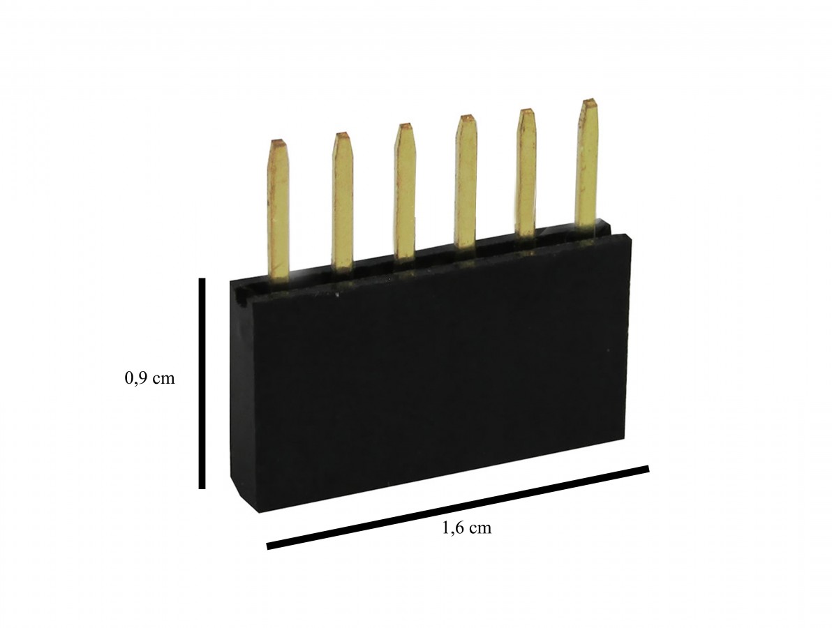 Barra de 6 pinos fêmea / Conector Empilhável para PCI - Kit com 5 unidades- Imagem 4