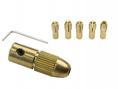 Mini Mandril Micro Retífica 0,3 a 5mm / Mandril para Motor - Kit com 7 Peças - Imagem 1