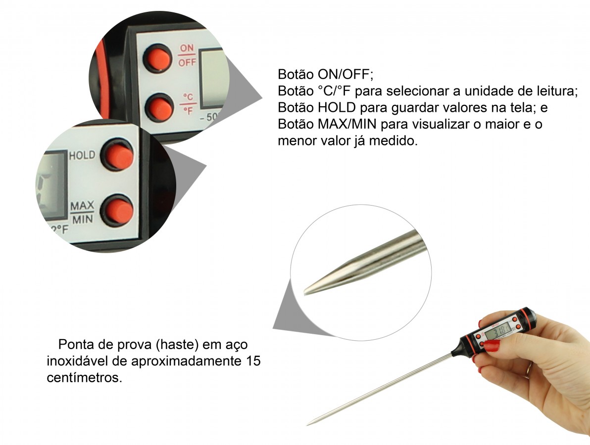 Termômetro Culinário Digital Espeto - TP101- Imagem 4
