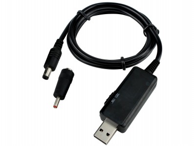 Cabo USB P4 com Regulador de Tensão 5V para 9V ou 12V DC Step Up e Voltímetro + Adaptador - KWS-912V - Imagem 1