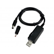 Cabo USB P4 com Regulador de Tensão 5V para 9V ou 12V DC Step Up e Voltímetro + Adaptador - KWS-912V / 1.5 a 2A