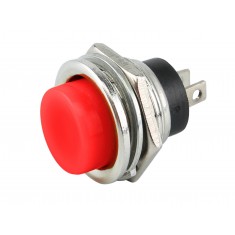 Interruptor Pulsador 16mm DS-212 3A Vermelho Corpo em Metal