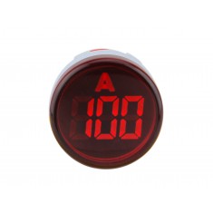 Amperímetro Digital 22mm 100A 300VAC Sinaleiro para Painel - Vermelho