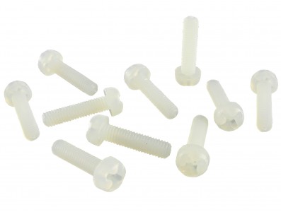 Parafuso Plástico em Nylon M3 x 12mm Phillips - Kit com 10 unidades - Imagem 1
