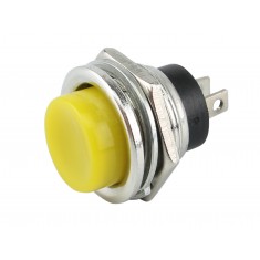 Interruptor Pulsador 16mm DS-212 3A Amarelo Corpo em Metal