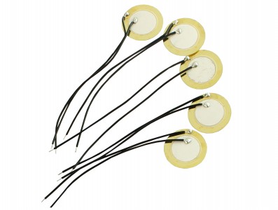 Transdutor Piezoelétrico / Pastilha 15mm com Terminais já Soldados - Kit com 5 unidades - Imagem 1