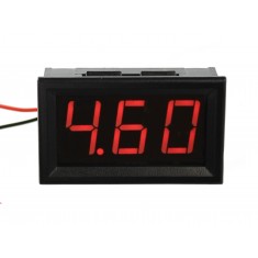 Voltímetro Digital 3 dígitos LED 4.5V a 30VDC - Vermelho