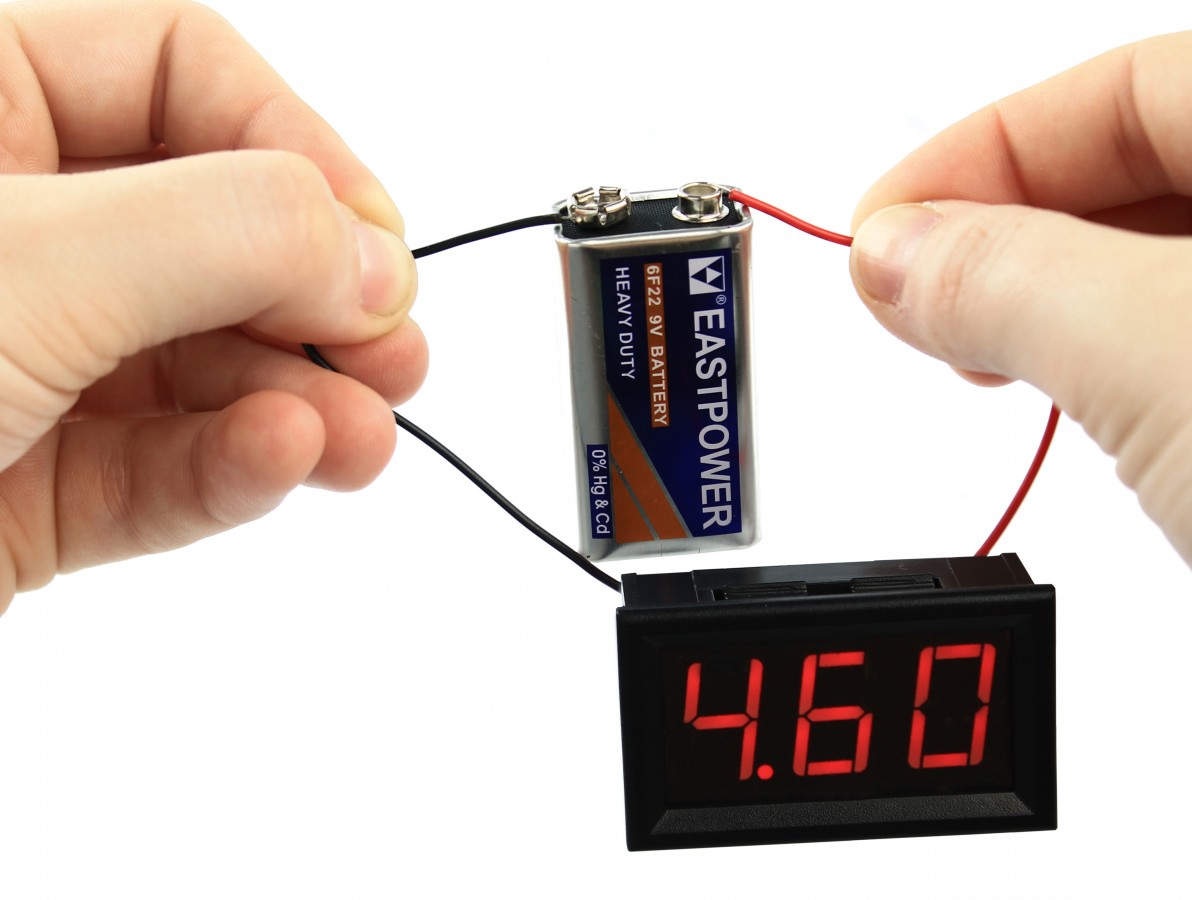 Voltímetro Digital 3 dígitos LED 4V a 30VDC - Vermelho- Imagem 3