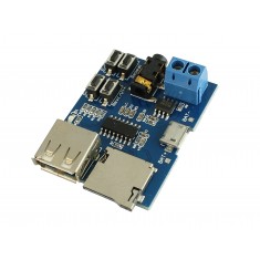 Módulo MP3 Decodificador / Amplificador de Áudio com Conexão Micro SD e USB