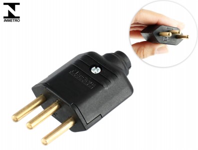 Tomada Macho 3 Pinos 10A 250V - Margirius  - Imagem 1