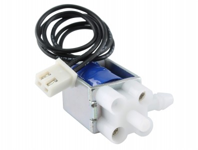 Mini V&aacute;lvula Solenoide 3 Vias NA/NF para Ar, G&aacute;s e &Aacute;gua 5&ndash;6V &ndash; Pulso 12V - Imagem 3