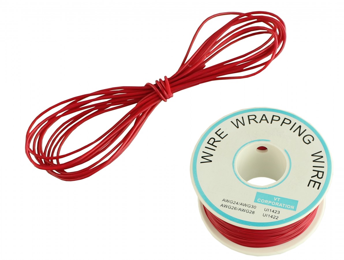 Fio Wire Wrap 30AWG Vermelho - Venda por Metro - Usinainfo