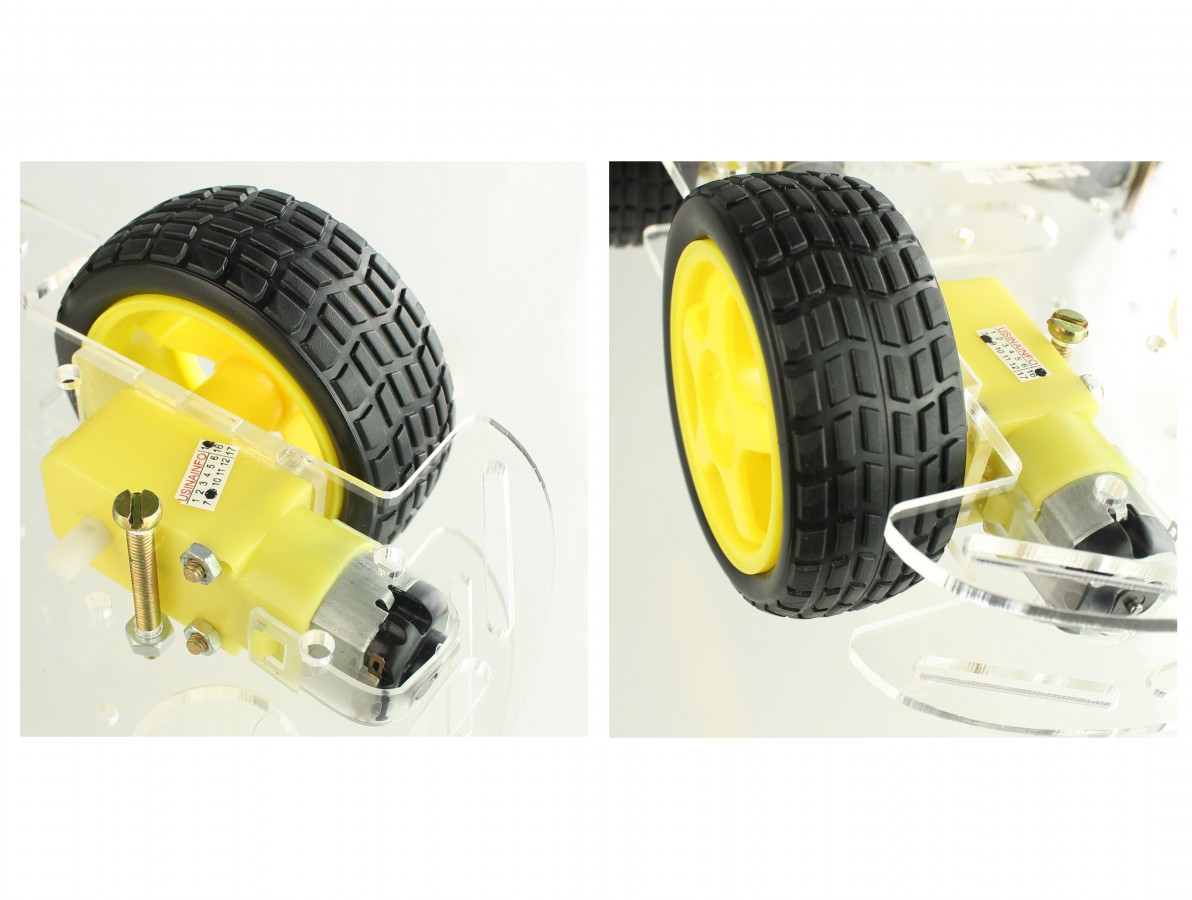 Carrinho Arduino / Carro Robô 4WD 80RPM Acrílico 3mm - Kit Chassi