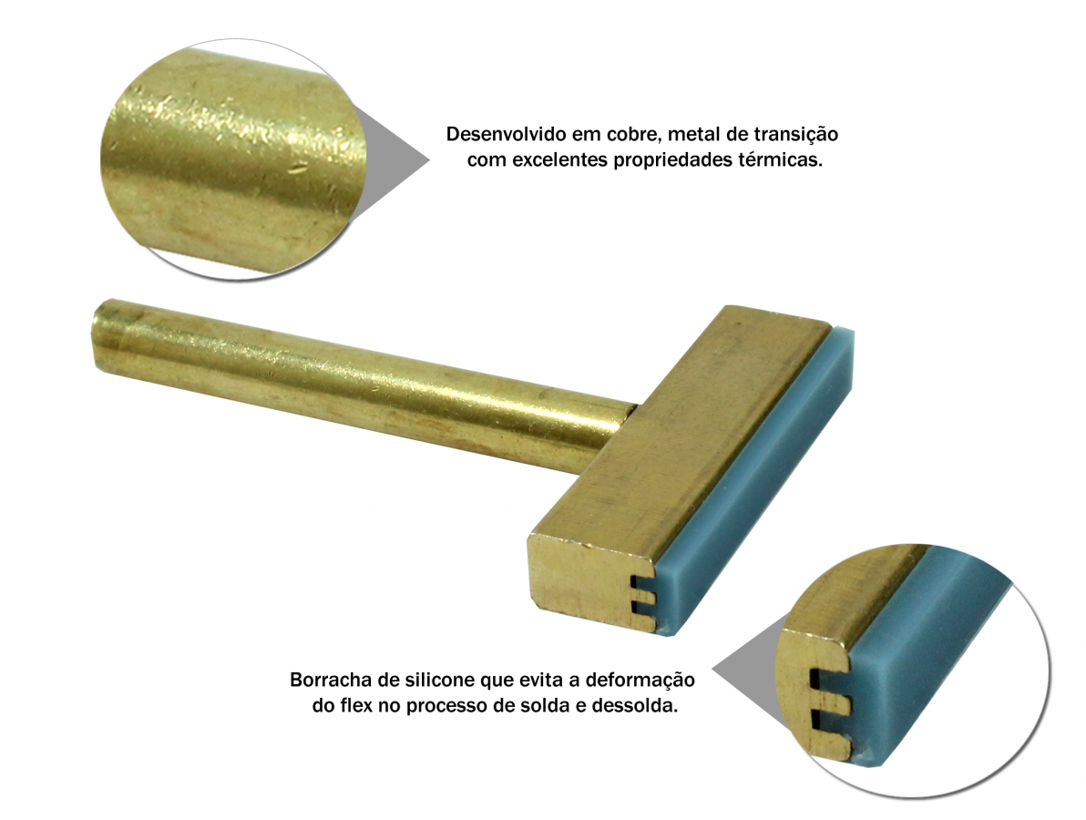 Ponta para ferro de solda 60W de cobre ideal para remoção de trilhas de flex- Imagem 3