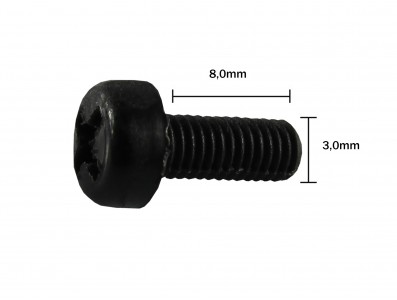 Parafuso Plástico em Nylon M3 x 8mm Phillips (Preto) - Kit com 10 unidades - Imagem 3