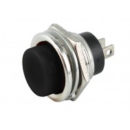 Interruptor Pulsador 16mm DS-212 3A Preto Corpo em Metal