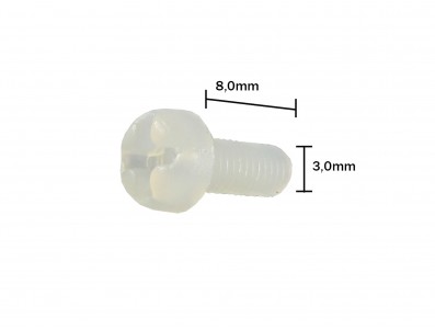 Parafuso Plástico em Nylon M3 x 8mm Phillips (Branco) - Kit com 10 unidades - Imagem 3