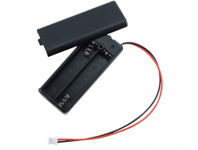 Suporte para Pilhas AAA com Tampa + Botão ON/OFF - 2 Slots - Imagem 1