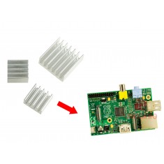 Kit Dissipador de Calor Autoadesivo Raspberry Pi 3, Pi 2, B e B+ em Alumínio - 3 Unidades