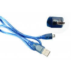 Cabo Micro USB Blindado 50cm para Arduino Leonardo, Micro, DUE e Raspberry Pi - Azul
