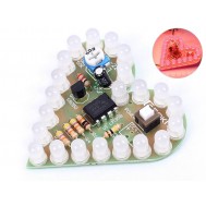 Kit Coração de Led Pulsante DIY 4V a 6V para Aprendizagem Eletrônica HBL22 - Vermelho