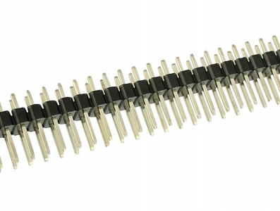Barra de Pinos Dupla 2x40 Vias 180° Macho - Preto - Imagem 2