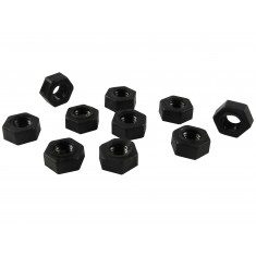 Porca Plástica Sextavada em Nylon M3 x 5.5mm - Kit com 10 unidades (Preta)