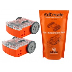 Kit de Robótica Educacional EdSTEM - Combo com 2 Robôs Edison V2.0 + EdCreate 115 Blocos 5 em 1