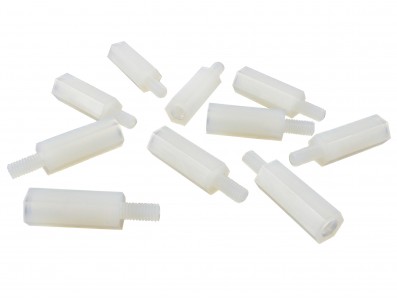 Espaçador Plástico Sextavado em Nylon 15mm + 6mm M3 PCB - Macho - Kit com 10 unidades - Imagem 1