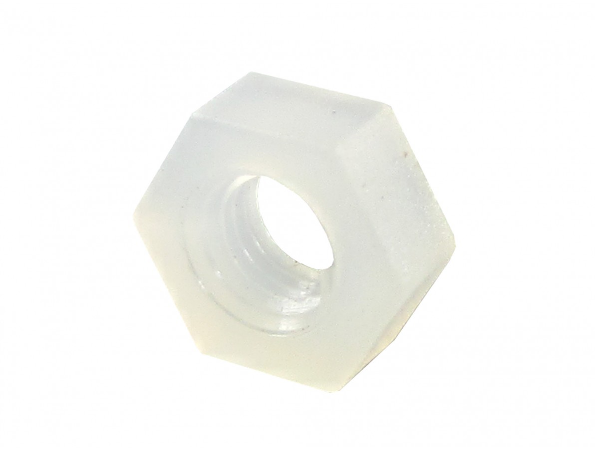Porca Plástica Sextavada em Nylon M3 - Kit com 10 unidades (Branca)- Imagem 2