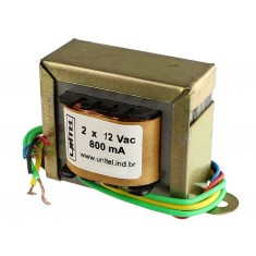 Transformador Trafo 12V + 12VAC 800mA Bivolt de Uso Geral