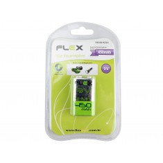 Bateria 9V Recarregável 450mAh - Flex