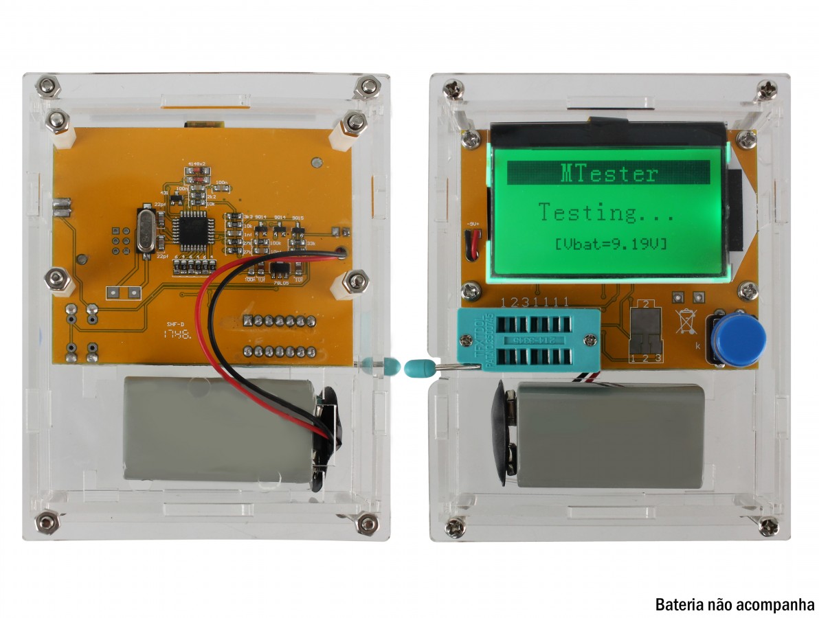 Medidor de ESR / Testador Universal de Componentes Eletrônicos LCR-T4 + Case Acrílica- Imagem 2
