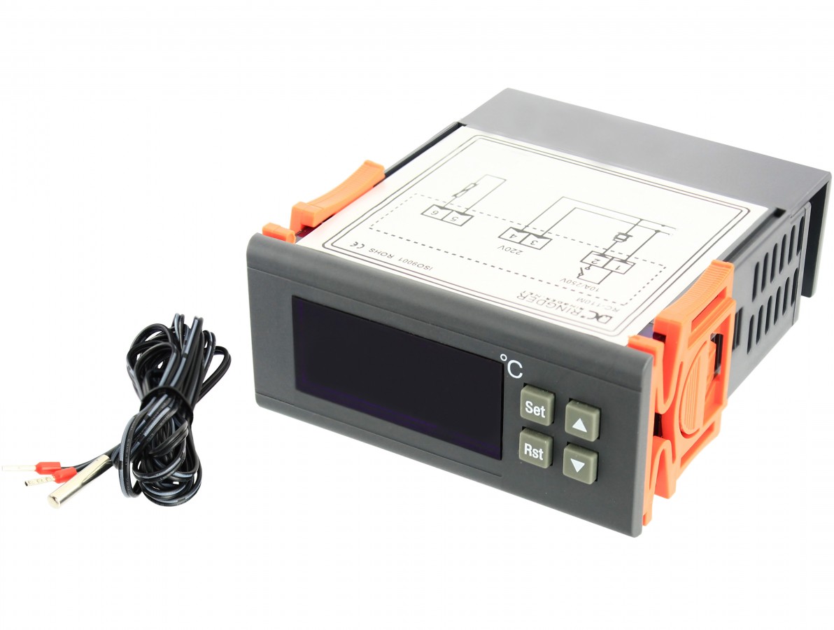 Termostato Digital 10A / Controlador de Temperatura - 40 a 110ºC com Sensor NTC - RC110M
