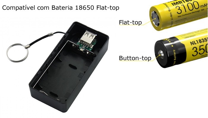 Carregador de Bateria 18650 Flat-top Duplo - [1026933]