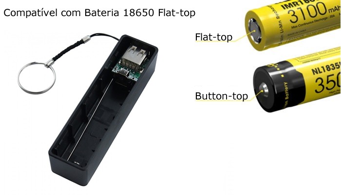 Carregador de Bateria 18650 Simples / Power Bank 5V USB para 1 x Bateria 18650 - [1026935]