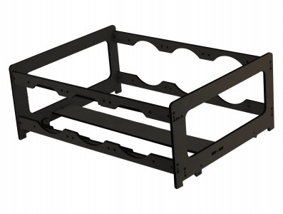 Extensor para Rig de Minera&ccedil;&atilde;o RM4G6F V3 Preta com 4 GPUs e 6 Fans MDF 6mm + Manual de Montagem - Imagem 1