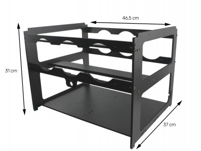 Rig de Minera&ccedil;&atilde;o para 4 GPUs e 6 Fans MDF 6mm RM4G6F V3 Preta + Manual de Montagem - Imagem 4