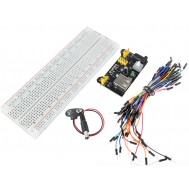 Kit Prototipagem Intermediário com Protoboard 830 Pontos + Jumpers + Fonte e Adaptador - 68 Peças