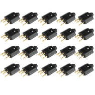 Tomada Macho 3 Pinos 10A 250V - Kit com 20 Unidades