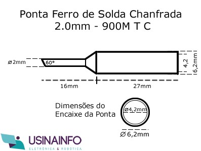 Ponta para Ferro de Solda Tipo Chanfrada 2.0mm - 900M-T-C - [1027185]