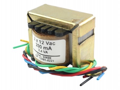 Transformador / Trafo 12V + 12V / 200mA (BIVOLT) - Uso Geral - Imagem 1